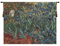 Irises In Garden II Belgian Tapestry Wall Hanging by Vincent Van Gogh
