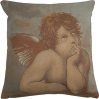 Raphaels Angel Left Italian Tapestry Cushion by Raphael