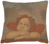 Raphael's Angel Right Italian Tapestry Cushion by Raphael