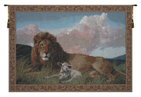Lion And Lamb II Fine Art Tapestry