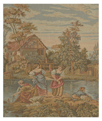 Washing by the Lake Small without Border Italian Tapestry Wall Hanging by Francois Boucher