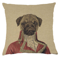 Commodore Pug Red European Cushion Cover by Thierry Poncelet