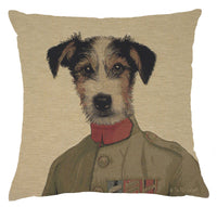 Percival Terrier Green European Cushion Cover by Thierry Poncelet