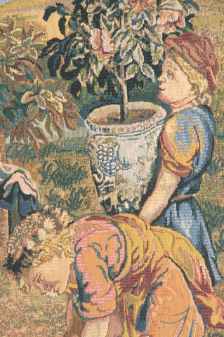 Enfants Jardiniers Belgian Tapestry Wall Hanging by Charles le Brun.