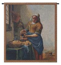 Servant Girl Belgian Tapestry Wall Hanging by Johannes Vermeer