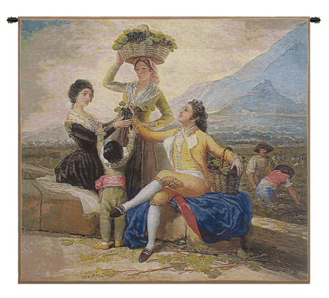 Vendimia Small Belgian Tapestry Wall Hanging by Francisco Goya