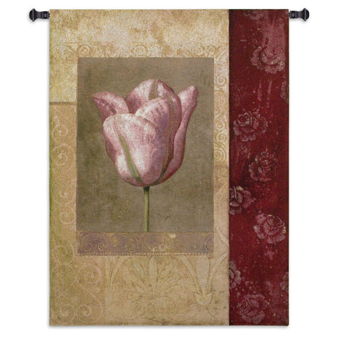 Tulip Rosee Tapestry Wall Hanging by Fabrice de Villeneuve