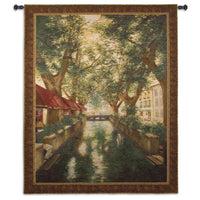 Canal in Brugge Tapestry Wall Hanging by Trick