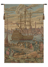 The Galleon Italian Tapestry Wall Hanging by Francesco Guardi