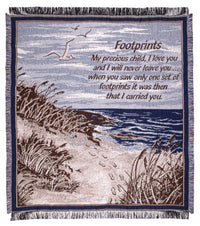 Footprints II (Words of Wisdom) Tapestry Throw