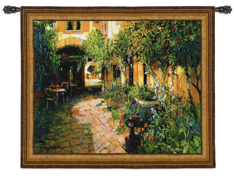Courtyard Alsace Tapestry Wall Hanging by Craig