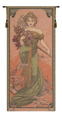 Mucha Spring European Tapestry by Alphonse Mucha