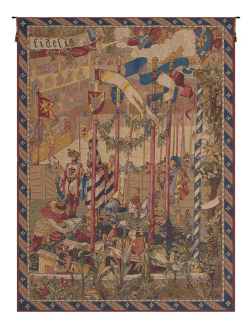 La Joute French Tapestry Wall Hanging by Jean-Paul Laurens