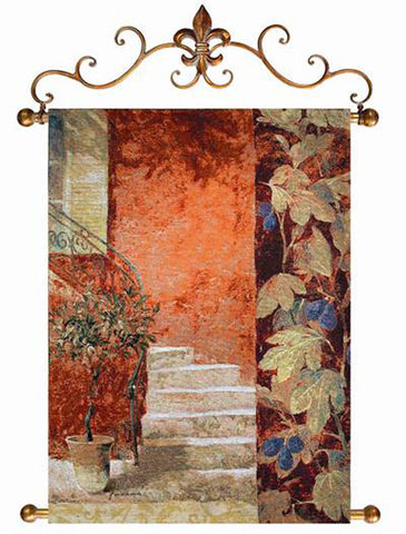 Courtyard Stairs Fine Art Tapestry