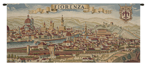 Florence Ancient Map Italian Tapestry Wall Hanging