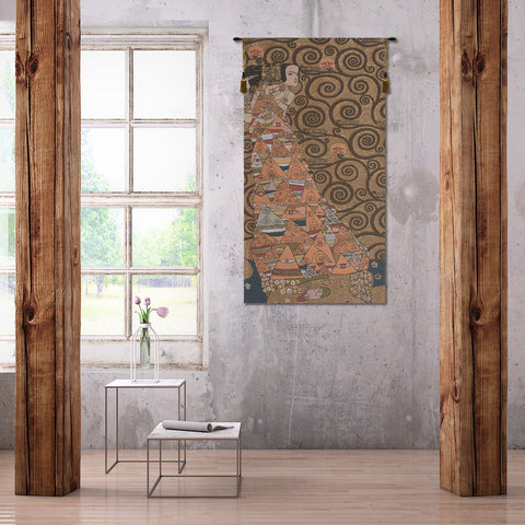 L'Attente Klimt a Gauche Or French Tapestry by Gustav Klimt