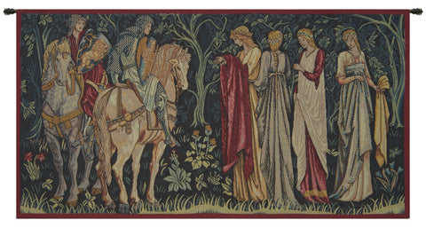 The Departure of the Knights French Tapestry Wall Hanging by William Morris