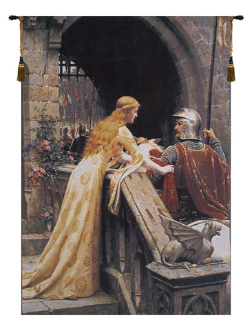 God Speed Without Border Belgian Tapestry Wall Hanging by Edmund Blair Leighton