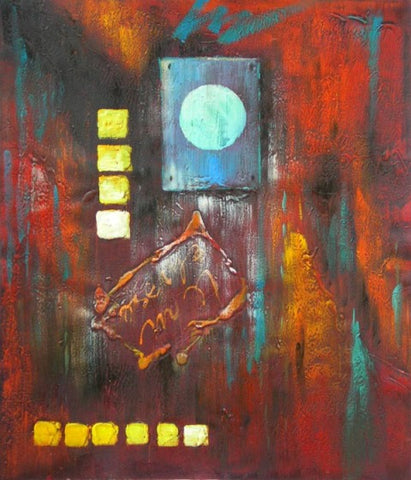 City Lights Abstract Canvas Oil Painting