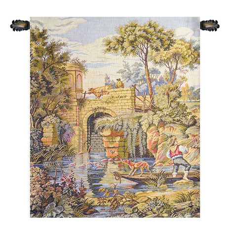 Ponte Old Bridge Italian Tapestry Wall Hanging by Francois Boucher