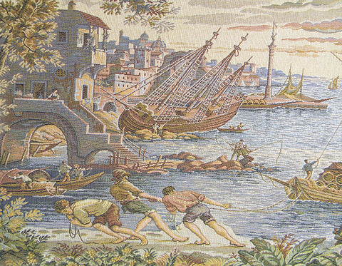 Scaricatori Italian Tapestry Wall Hanging by Francesco Guardi