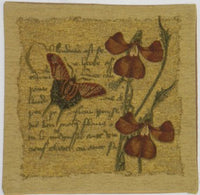 Floral Butterfly Chenille Belgian Tapestry Cushion