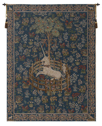 Licorne Captive Blue French Tapestry