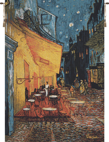 Cafe Terrace at Night by Van Gogh European Tapestry by Vincent Van Gogh