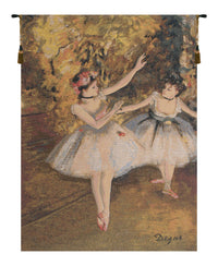 Two Dancers On Stage by Degas European Tapestry by Edgar Degas