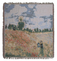 Monet's Coquelicots European Throw by Claude Monet