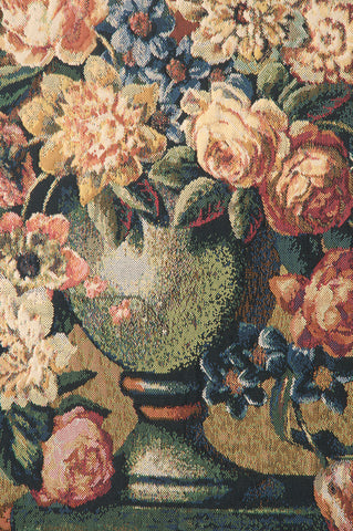 Breughel's Vase Green Belgian Tapestry Wall Hanging by Jan Brueghel de Velours