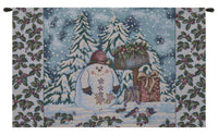Holiday Snowman Italian Tapestry Wall Hanging