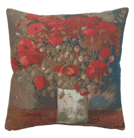 Van Gogh Poppies French Tapestry Cushion by Vincent Van Gogh