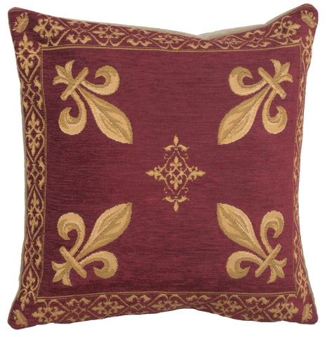Fleur de Lys Red II European Cushion Cover