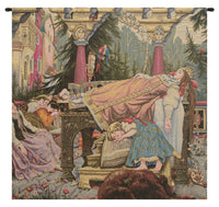 Sleeping Beauty Italian Square Italian Tapestry Wall Hanging by Victor Vasnetsov