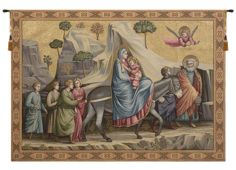 Flight into Egypt Italian Tapestry Wall Hanging by Giotto di Bondone