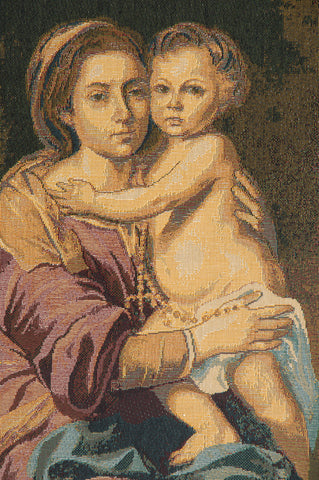 Madonna del Rosario Italian Tapestry Wall Hanging by Bartolomé Esteban Murillo