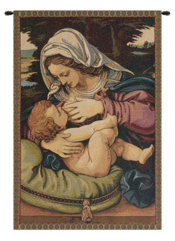 Madonna del Cuscino Italian Tapestry Wall Hanging by Raphael