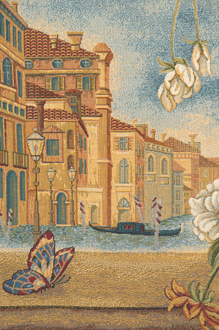 Venice Balcony with Flowers Italian Tapestry Wall Hanging by Clement Micarelli