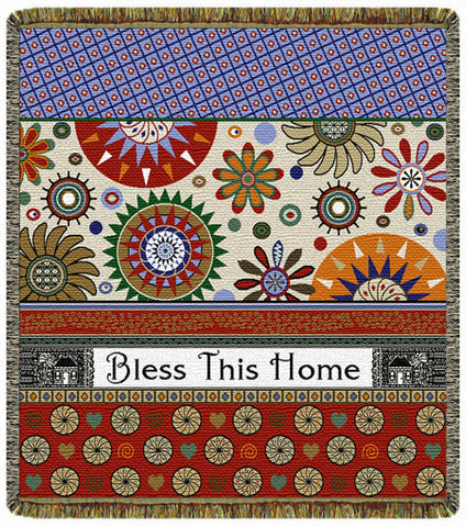 Bless This Home  Tapestry Throw