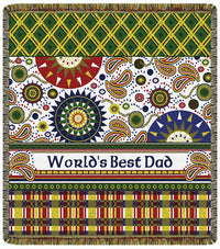 World's Best Dad  Tapestry Throw