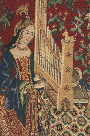 Lady and the Organ II Belgian Tapestry