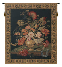 Mignon Bouquet, Black Belgian Tapestry by Abraham Mignon