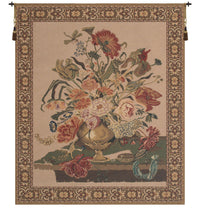 Mignon Bouquet, Beige Belgian Tapestry by Abraham Mignon
