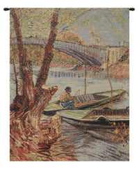 Van Gogh Fishing in the Spring  Belgian Tapestry by Vincent Van Gogh