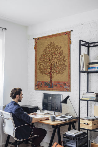 Klimt's Tree Of Life Belgian Tapestry