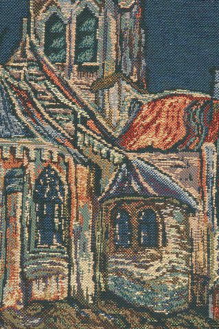 The Church of Auvers Belgian Cushion Cover by Vincent Van Gogh
