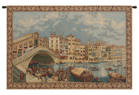 Ponte di Rialto Italian Tapestry Wall Hanging by Alberto Passini