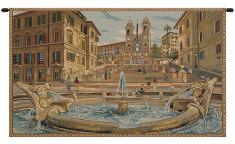 Piazza di Spagna Italian Tapestry Wall Hanging by Alberto Passini
