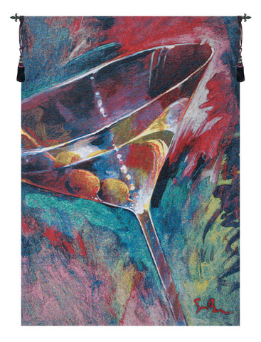 Unforgettable Cocktail Glass Belgian Tapestry Wall Hanging by Simon Bull